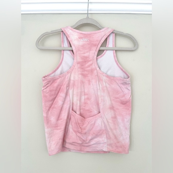 Pink Tie-Dye Spandex Athletic Tank Top - Picture 2 of 5
